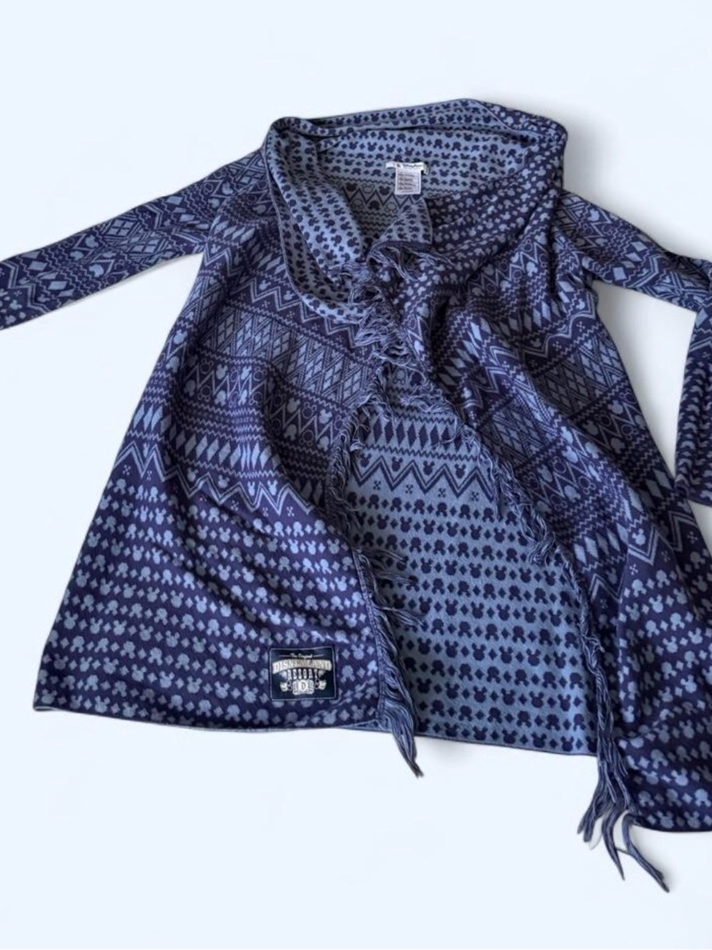 Disney Parks Mickey Mouse blue Fair Isle open-front cardigan